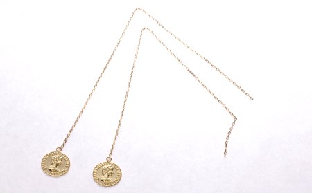 K18YGポストレス　コイン　ピアス　MUP17054【061-011】