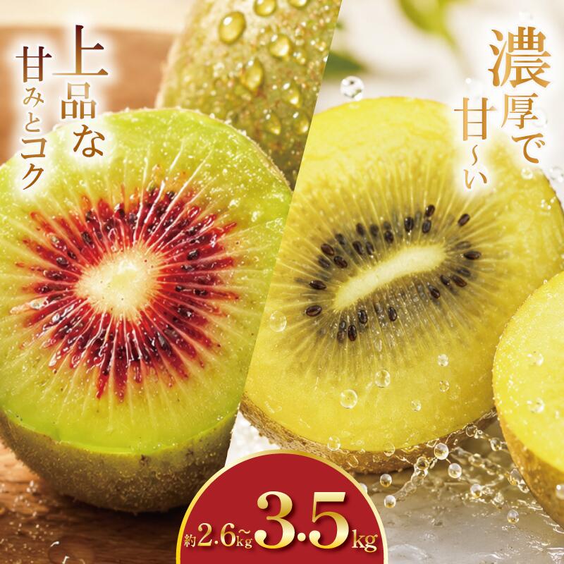 【ふるさと納税】 訳あり キウイフルーツ 食べ比べ セット 2.6～3.5kg 先行予約 2026年10月上旬～ 年内 発送予定 ゴールデンキウイ 紅妃 レインボーレッド キウイ 国産 果物 デザート スイーツ ケーキ ゼリー フルーツ ギフト プレゼント 贈答 送料無料 徳島県 吉野川市