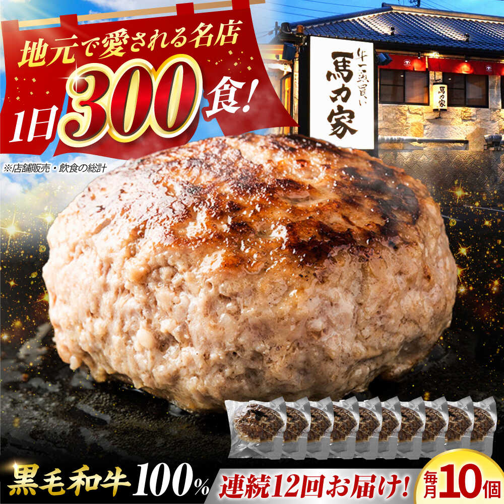 【ふるさと納税】【12回定期便】超ハンバーグ ミニ 10個 / 肉 牛肉 ハンバーグ / 御嵩町 / 馬力家[AVBO071]