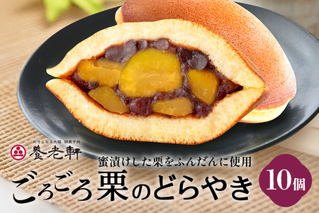 養老軒のごろごろ栗のどら焼　10個入（185）│秋 栗 どらやき どら焼き 和菓子 あんこ 小豆 おやつ おかし お菓子