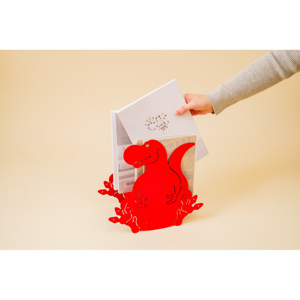 【ふるさと納税】恐竜型ブックスタンド　「カタヅケザウルス　ティラノサウルス」