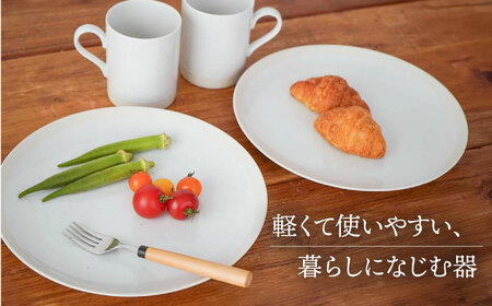 【美濃焼】[軽量食器] TLPリムバンド ホワイト マグ×2個  10インチプレート×2枚    ペアセット【井澤コーポレーション】食器 大皿 マグカップ [TBP120]