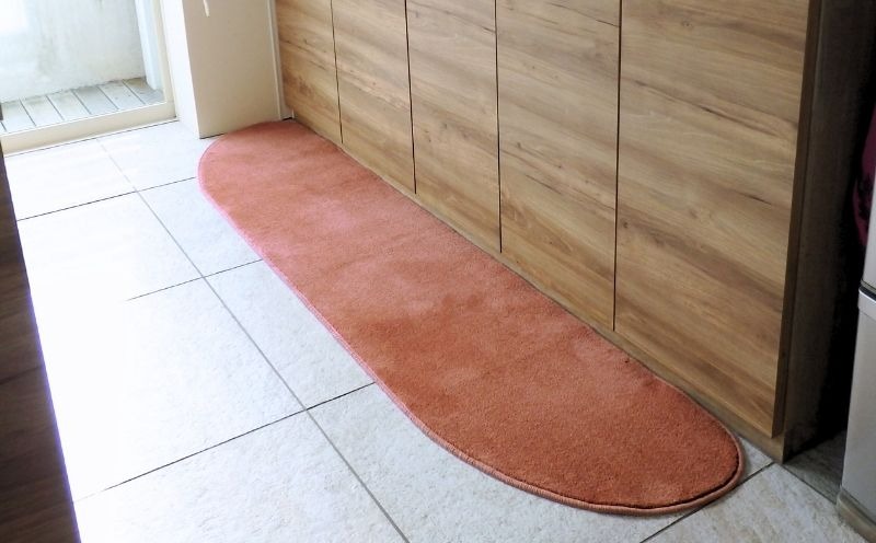 diw0192 北欧風キッチンマット ラグマットタイプ 45×270cm ゆりかご型 ライトマホガニー 抗菌防臭 SEK 織人しきもの屋工房