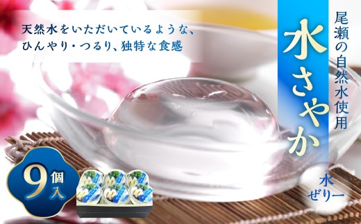 尾瀬の自然水使用 水さやか 9個入り お菓子 菓子 おかし スイーツ ゼリー 水ゼリー 黒蜜 和菓子 天然水 【 2026年7月上旬から10月下旬発送予定 】