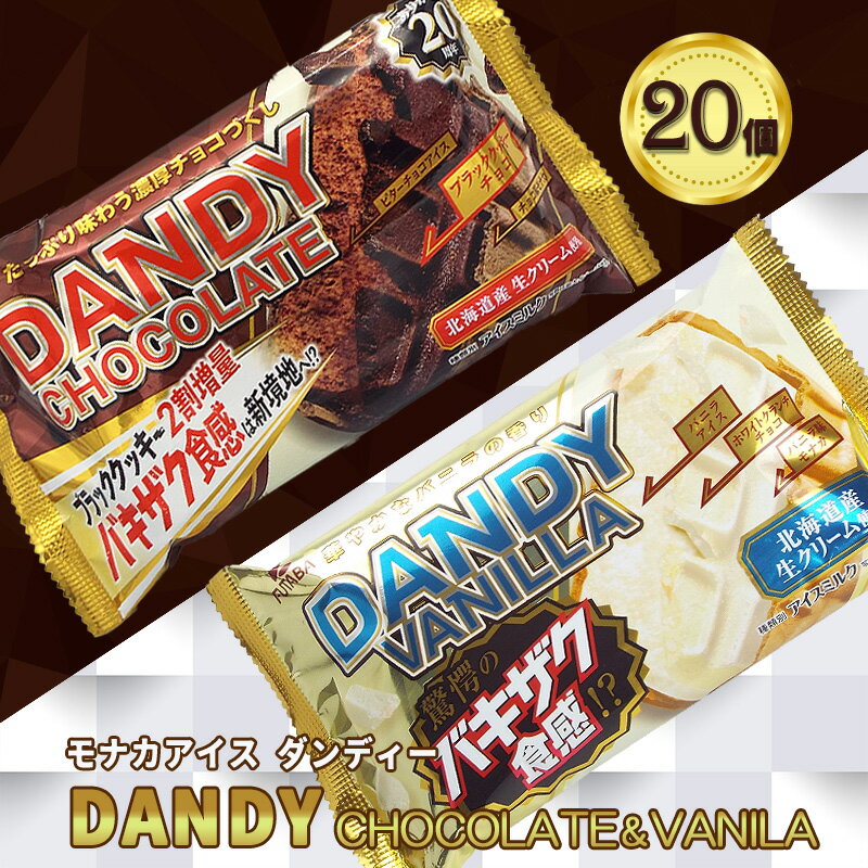 【ふるさと納税】フタバ食品　アイス20個　ダンディーチョコレート＆バニラセット　2種類各10個