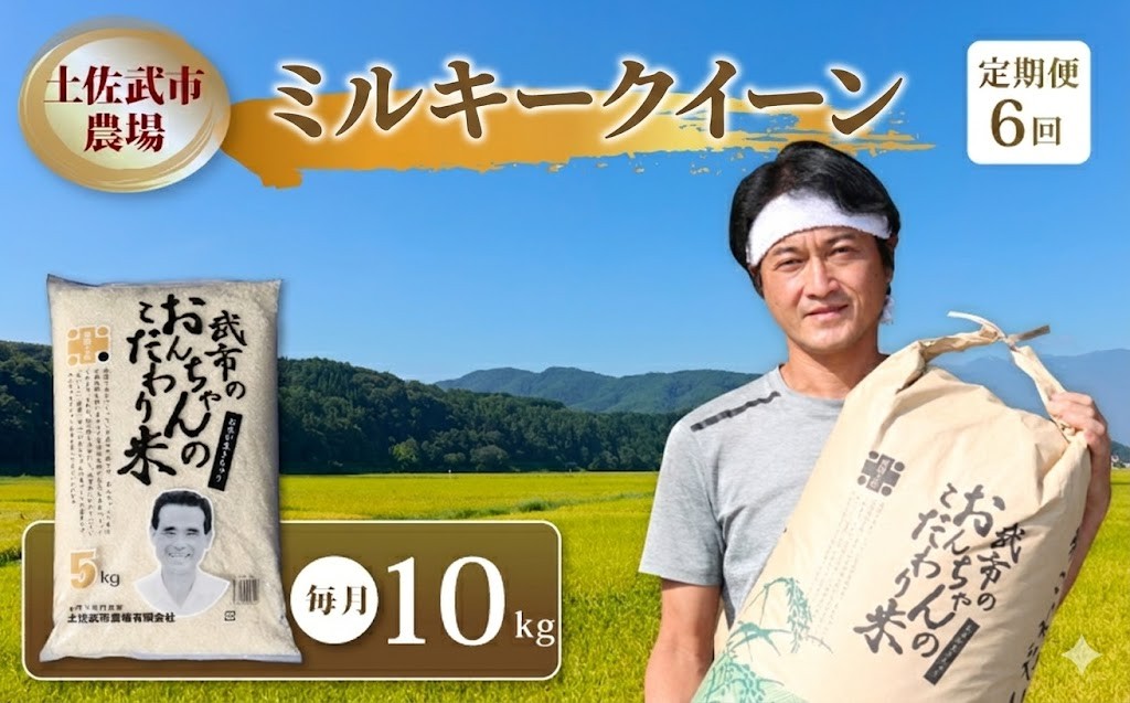 
                  【先行予約】 新米 【お米定期便】 ミルキークイーン 白米 【6回】 10キロ 10㎏ 数量限定 米 コメ お米 精米 ごはん こめ ご飯 おにぎり こめ ライス 令和8年度 農家直送 産地直送 ふるさと納税 定期便 高知県 南国市
                