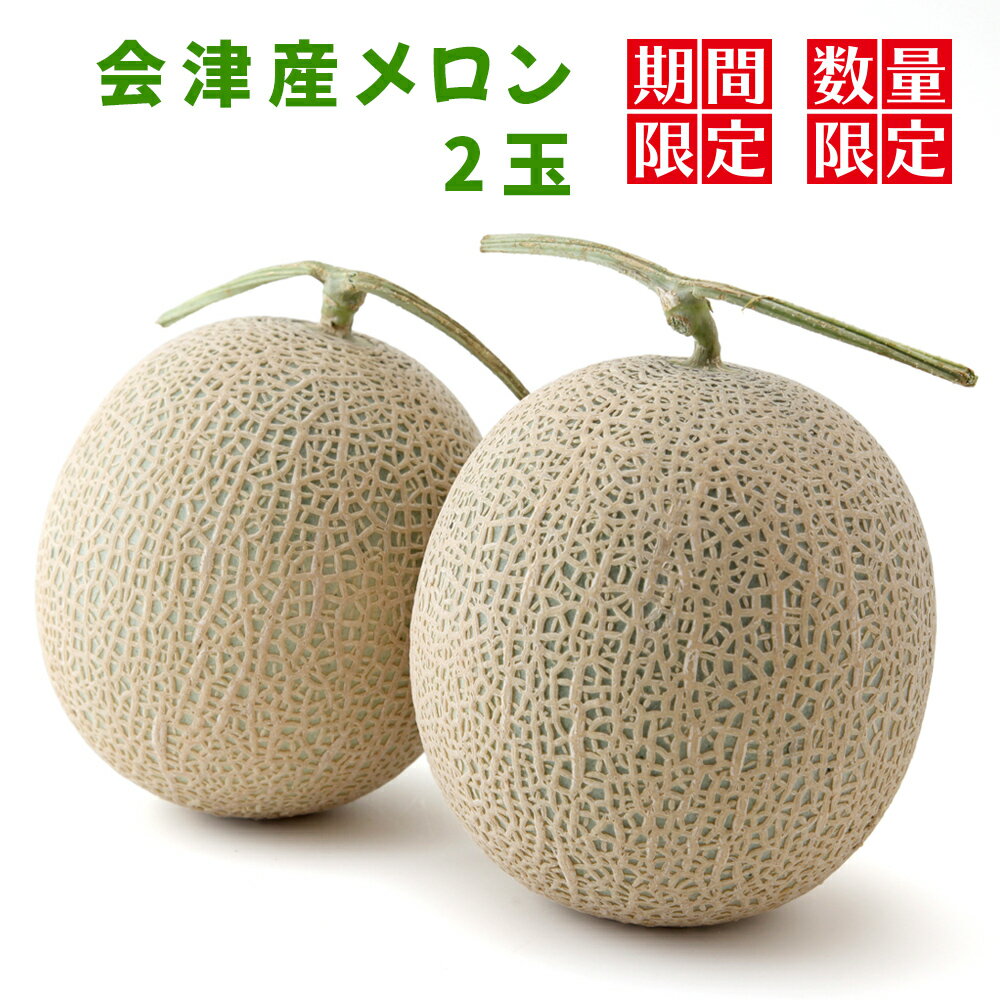 【ふるさと納税】アールスメロン 2玉 (季節の果物)｜2025年産 令和7年産 マスクメロン めろん フルーツ 果物 産直 会津産 数量限定 [0942]
