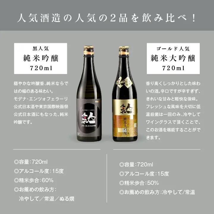 人気酒造セット「純米大吟醸720ml×3本」「純米吟醸720ml×3本」【道の駅「安達」智恵子の里】