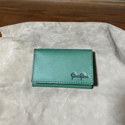 ふるさと納税 東海市 知多牛革の名刺入れ(グリーン)