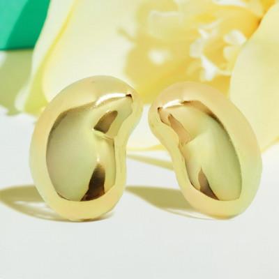 ふるさと納税 笛吹市 大きな豆 ピアス  K18