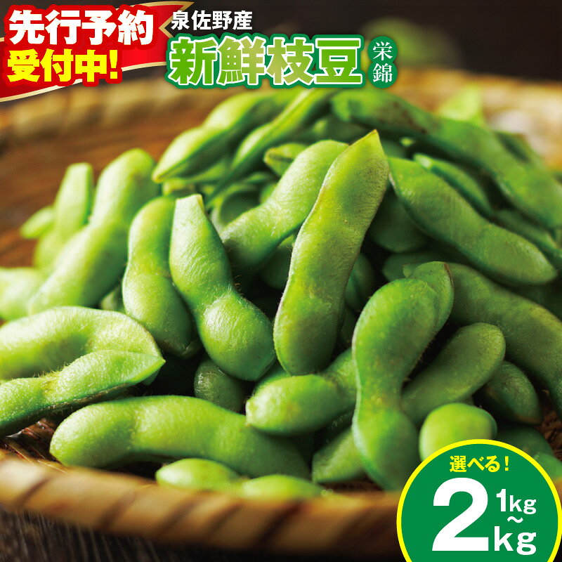 【ふるさと納税】【先行予約】 新鮮 枝豆 栄錦 選べる 内容量 200g × 5袋 / 8袋 / 10袋 合計 1kg / 1.6kg / 2kg 生枝豆 コク 風味 晩酌 お酒 おつまみ ビール お供 塩ゆで 生鮮食品 野菜 お取り寄せ グルメ 冷蔵 大阪府 泉佐野市 送料無料