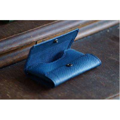 ふるさと納税 女川町 【Dear Fish】女川銀鮭レザー　カードケース(名刺入れ)/キーホルダーセット Color:縹 |  | 02