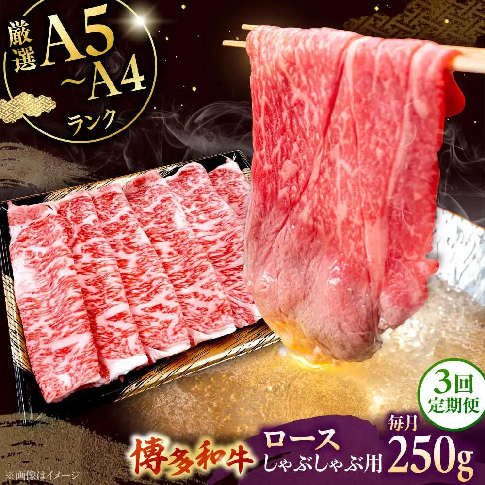 【全3回定期便】【数量限定 博多和牛】ロース しゃぶしゃぶ用 250g 桂川町/株式会社チクゼンヤ [ADBZ042] 牛肉 赤身 国産 定期便