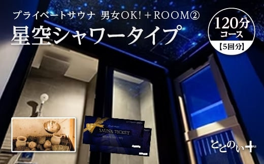 ととのい+（2名）男女OK！ROOM２ 星空シャワータイプ 120分コース　5回分