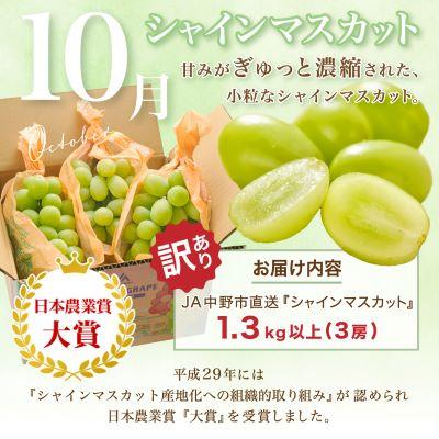 ふるさと納税 中野市 【発送月固定定期便】訳あり桃2.1kg(8月)・訳ありシャインマスカット1.3kg(10月)全2回 |  | 03