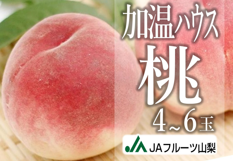 
            JAフルーツ山梨 甲州市産ハウスもも4～6玉【60】【2025年発送】C-131
          