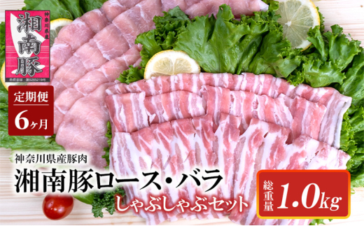 【6ヵ月定期便】湘南豚 ロース・バラしゃぶしゃぶ セット 1kg 6か月 定期便 豚肉 ロース 薄切り バラ しゃぶしゃぶ 冷凍 豚 ぶたにく ぶた肉 Pork 豚肉 ブランド豚 国産 国産豚 神奈川県産 肉 ポーク 炒め物 人気 おすすめ 株式会社羽根 藤沢市 神奈川 湘南 藤沢