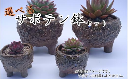 眞名焼 サボテン鉢 小＋特大サイズ　｜鳥取 岩美 鉢 丸型 角型【71016】