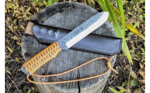 土佐鍛 焚き火遊び鉈フルタング 剣型 オレンジ | ナイフ キャンプ アウトドア 打刃物 土佐 鉈 剣鉈 なた 職人 山林 狩猟 熊 刃物 薪割り ハンドメイド 釣り 伝統 工芸 高知県 南国市