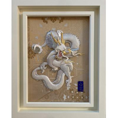 ふるさと納税 野田市 押絵伝統工芸品　白龍　大