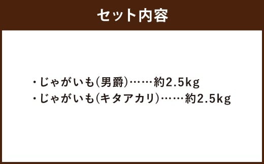 情熱じゃがいも（男爵・キタアカリ）食べ比べセット 5kg 【2026年10月上旬～2026年12月上旬迄発送予定】 じゃがいも ジャガイモ 男爵 キタアカリ 5kg 食べ比べ 野菜 ポテト 北海道