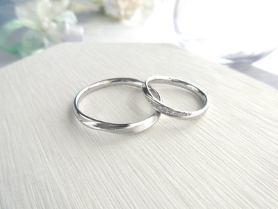 ジュエリームナカタ　（プラチナ）マリッジリング　メテオーラ　ダイヤあり【11100-2066】