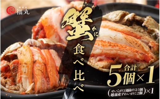 蟹の食べ比べ「ずわいがに × 2パック せいこがに × 3パック」甲羅盛り セット 福井網元漁師が厳選！【ずわいがに 雄 雌】【越前がに セコガニ カニ むき身 お取り寄せ グルメ】 [e15-b003]