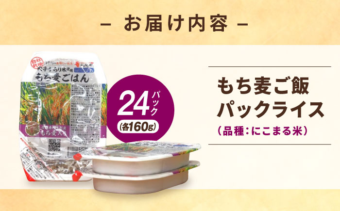 内子からり米使用 もち麦ご飯 24パック 自社栽培内子からり米にこまる・内子町産もち麦使用 ／ 米 もち麦 ごはん 愛媛県産 お米 パックご飯 【株式会社内子フレッシュパークからり】 [BKAD007