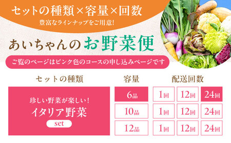 【6品 / 24回定期便】農薬に頼らない！カラダにやさしい「イタリア野菜」セット（ショート）吉野ヶ里あいちゃん農園 野菜 やさい[FAA015]