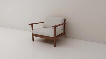 【開梱設置】高野木工 CEBU セブ ソファ 1人掛け ウォルナット 生地：CHART7　ライトグレー【10年保証】