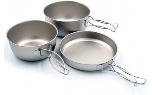 [村の鍛冶屋] チタンクッカー3点セット 収納袋付 FC023025