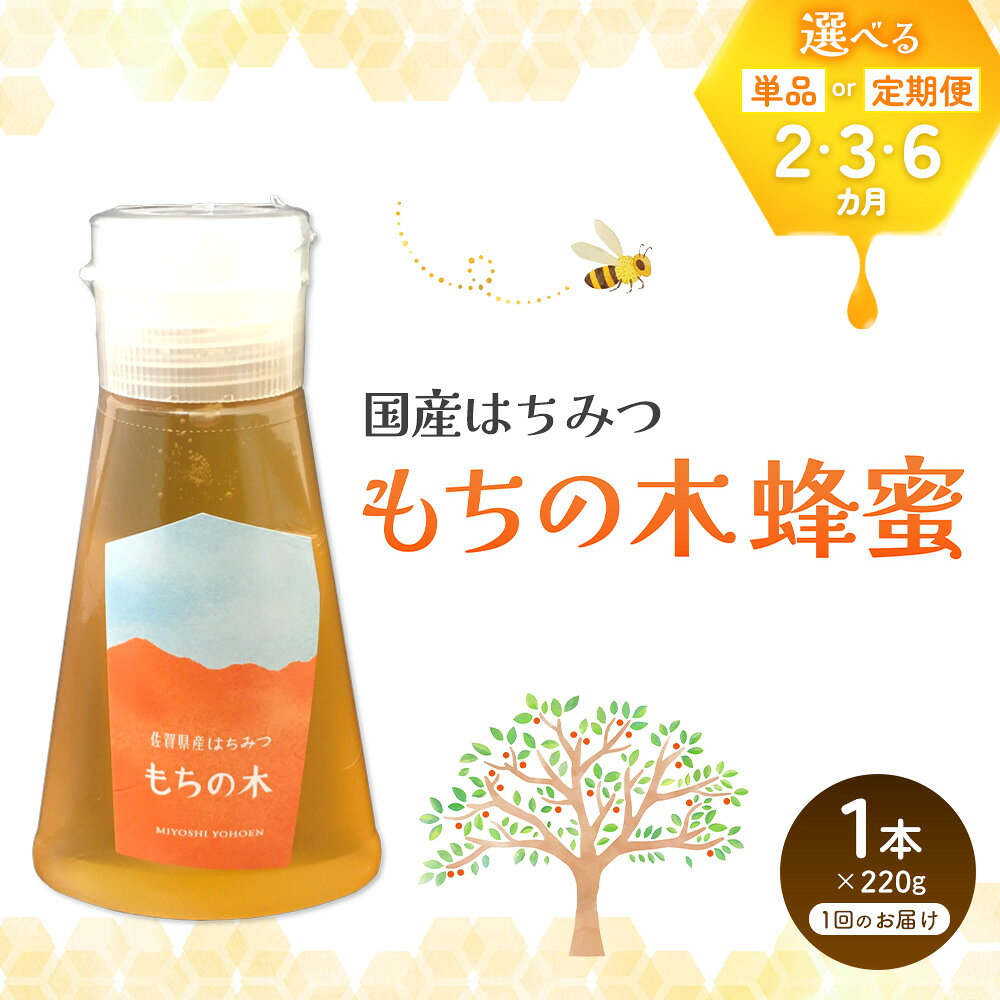 【ふるさと納税】みよしの蜂蜜(もちの木)220g×1本【お届け回数が選べる 2回定期便 3回定期便 6回定期便 はちみつ もちの木 国産 ミツバチ 甘み スッキリ コク トロトロ】K063P005