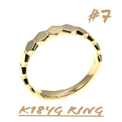 ふるさと納税 大月市 K18YG　地金　デザインリング　R3769-PY #7