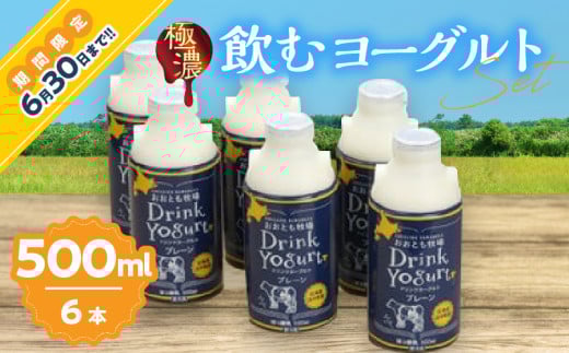 ≪期間限定≫【おおともチーズ工房】北海道浜中町産【極濃】飲むヨーグルト(500ml×6本)_010305