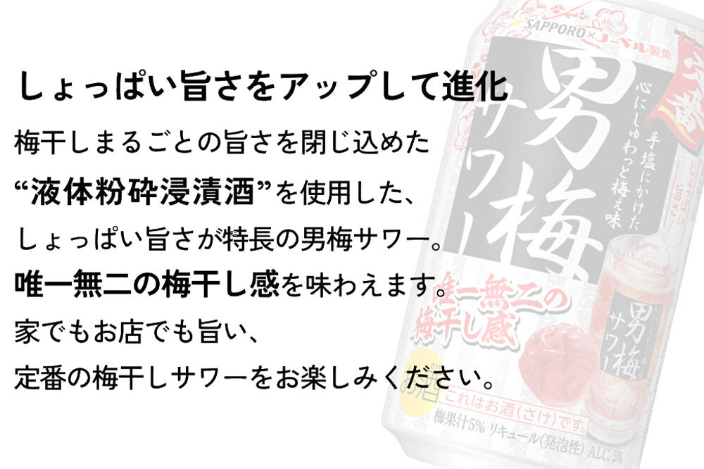 【定期便9ヶ月】サッポロ 男梅サワー 350ml×24缶(1ケース)(合計216缶) 缶 チューハイ 酎ハイ サワー