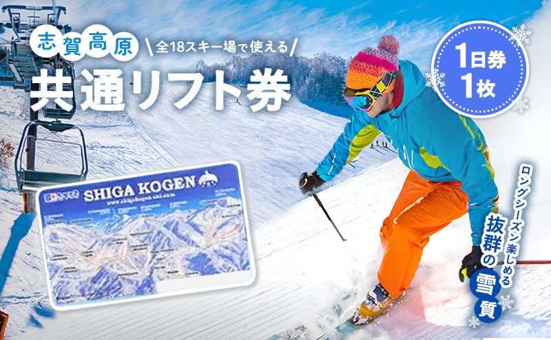 
                  2025-26 志賀高原スキー場共通リフト券　1日券1枚 【スキー場 共通 リフト券 志賀高原 スキー スノーボード リフト チケット 志賀高原全山 アウトドア スポーツ 旅行 長野県 長野 】 
                