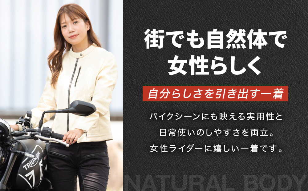 【デグナー】レディースレザージャケット[FR20SJ-9] アイボリー Mサイズ｜バイク バイクギア バイク用品 バイクグッズ 人気ブランド［ 京都 バイクギア ブランド レザージャケット 革ジャン 
