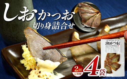 【定期便2回】 ｶﾈｻの「しおかつお切り身詰合せ ４袋 定期便」（年2回）しおかつお 鰹 カツオ かつお 切り身 真空包装 塩辛い 定期便 カネサ 静岡県 西伊豆町