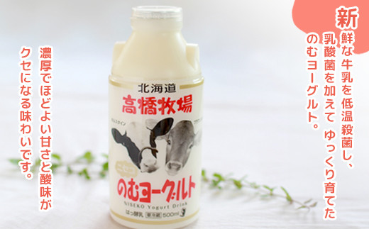 【定期便：全5回】 のむヨーグルト 500ml 6本 ヨーグルト 飲むヨーグルト 濃厚 オンライン 申請 ふるさと納税 北海道 ニセコ町 乳製品 牛乳 健康 善玉菌 整腸 免疫力アップ 定期便 5ヶ月