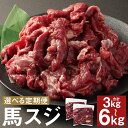 【ふるさと納税】【選べる定期便】馬スジ 1kg 3ヶ月定期便/6ヶ月定期便 1パック500g スジ 馬肉 馬すじ お肉 小分け 五右衛門フーズ 冷凍 送料無料