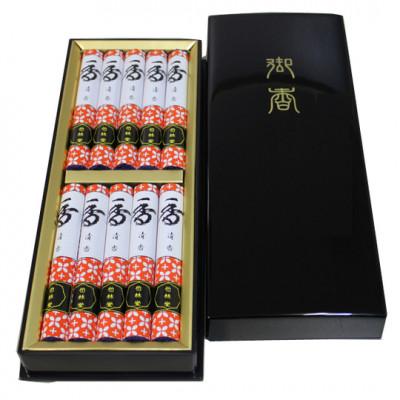 ふるさと納税 鹿沼市 栃木県鹿沼市産　贈答用　香水系お線香・塗箱詰合せ(清香10把)