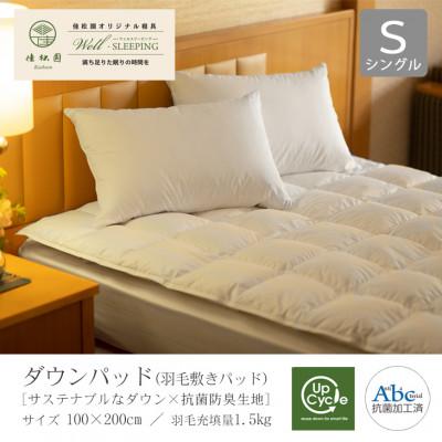 ふるさと納税 花巻市 ダウンパッド(羽毛敷きパッド)シングル [サステナブルなダウン×抗菌防臭生地]
