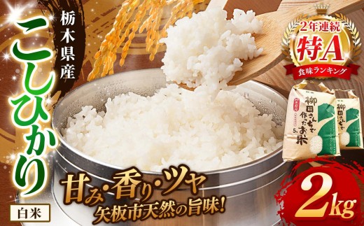 矢板市特別栽培米 お米 こしひかり 白米 2kg |栃木県 矢板市