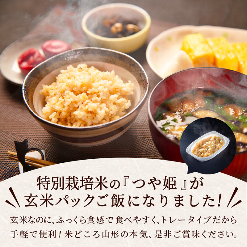 やまがた玄米パックごはん 150g×9個  (つや姫) ラベルレス 訳あり 山形 パックライス 備蓄 保存 FZ25-170