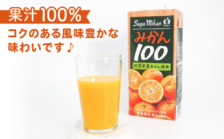 ＜全3回定期便＞ 【佐賀県産温州みかん使用】さがみかん100　総計18本（1L×6本）【JAさが 杵島支所】果汁100% 濃縮還元[HAM040]