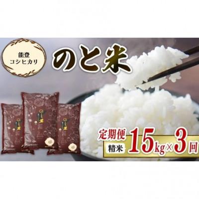 ふるさと納税 羽咋市 【毎月定期便】《数量限定》のと米 精米 15kg ( 5kg × 3袋 )全3回