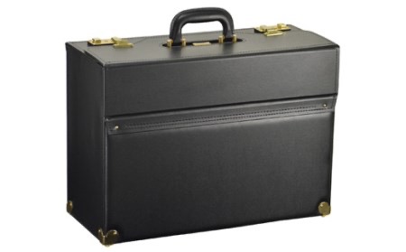 JCハミルトン　角金付マチ広パイロット（20038-01）クロ