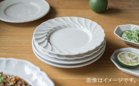 【波佐見焼】輪花丸皿 ミルク色 2枚セット 食器 皿【イロドリ】[KE53]