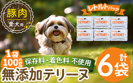 a1085-C ＜保存料・着色料 不使用＞愛犬用無添加テリーヌ レトルトパック 豚テリーヌ6袋(1袋約100g・合計約600g)【Nフードサービス】姶良市 豚 テリーヌ 犬 ドッグ ペット フード エサ レトルト おやつ ごはん ご飯 間食 ご褒美