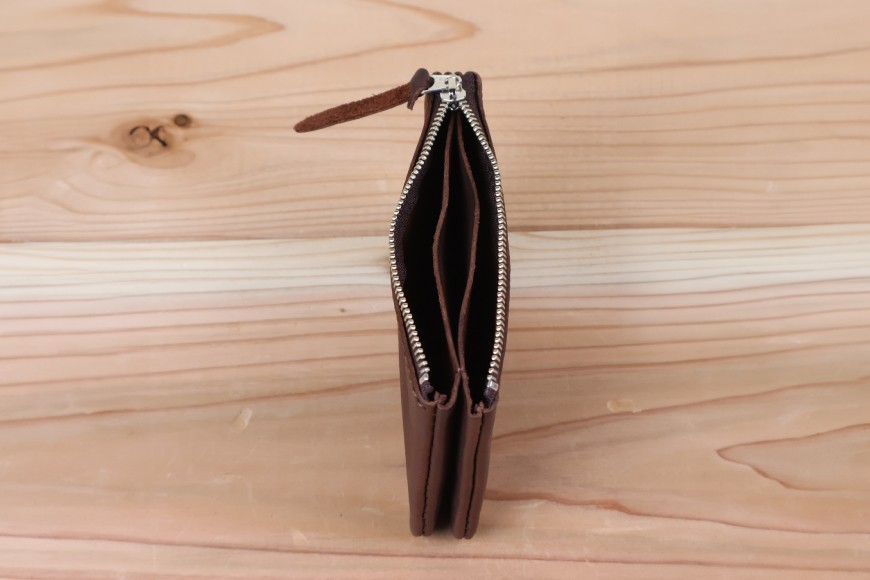 おさいふポーチ ブラウン [アトリエSASSA 富山県 朝日町 34310069]